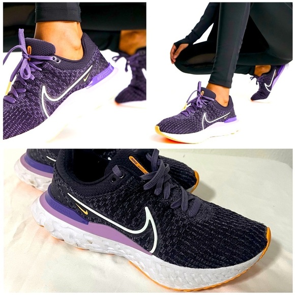 Women’s Nike React Infinity Run Flyknit 3 "Cave Purple" Sneakers Sz 7.5 Running - Picture 1 of 12